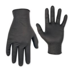 Non-Powdered Disposable Gloves Black Medium Nitrile 100 Pack - 969829