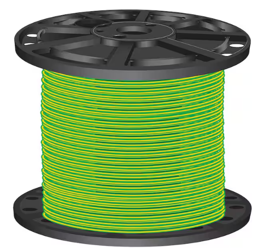 2,500 ft. 12 Green/Yellow Solid CU THHN Wire