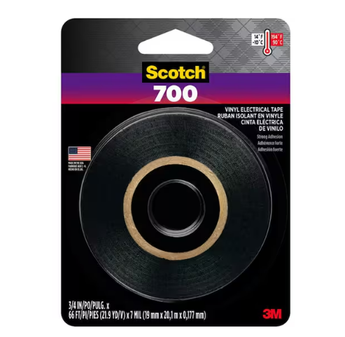 0.75 in. x 66 ft. 700 Electrical Tape, Black (Case of 24) - 91002723752