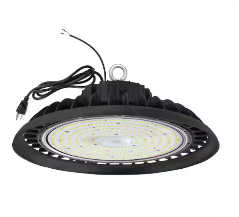 10 in. 300-Watt Equivalent Integrated LED Dimmable Black UFO High Bay Light, 5000K ETL Listed Area Lighting Fixture - 91011983090