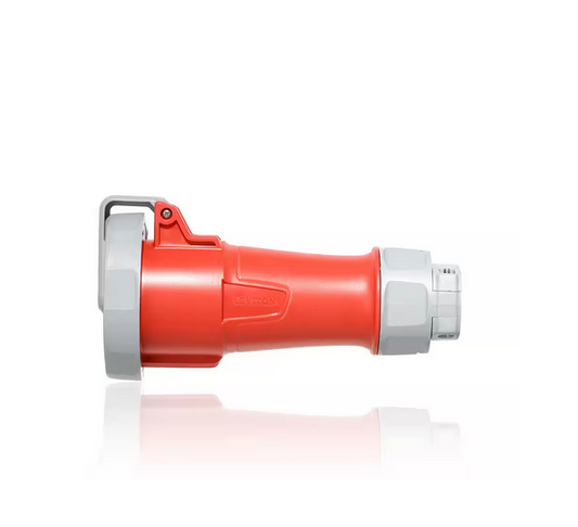 30 Amp, 480-Volt 3-Phase, 2P, 3-Watt, LEV Series IEC 60309-1 & 60309-2 Pin & Sleeve Connector, Watertight - Red - 91007207458