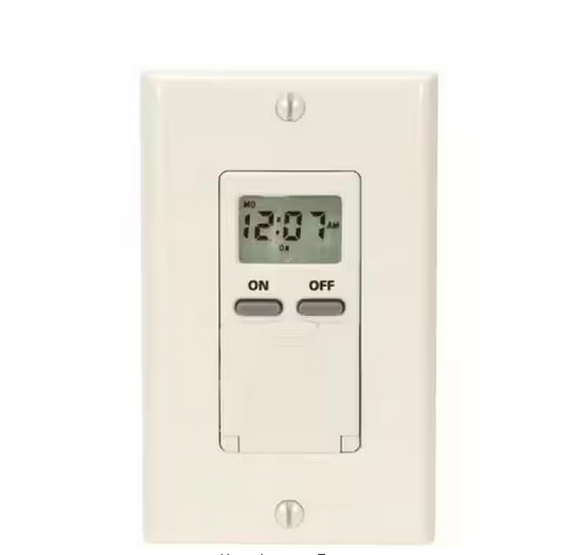 EI500 Series 15 Amp 7-Day Programmable Indoor Digital Timer in Light Almond - 91005810717