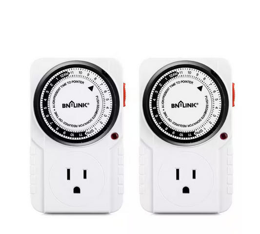 15 Amp 125-Volt 1440-Minutes Indoor Chronologic Timer Grounded with 1/2 HP - White (2-Pack) - 91011685705