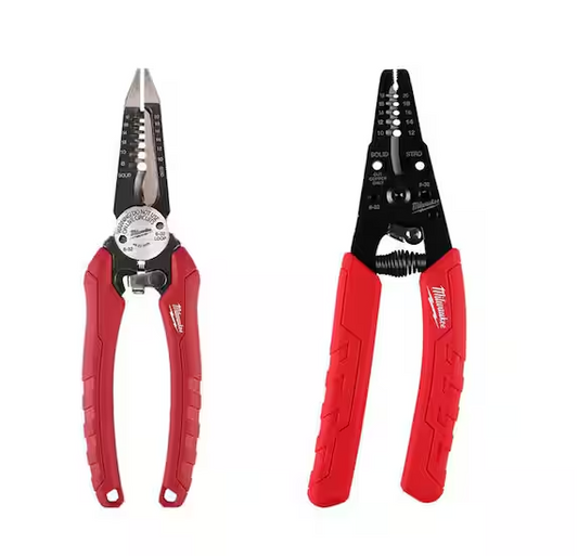 7.75 in. Combination Electricians 6-in-1 Wire Strippers Pliers with 10-18 AWG Wire Stripper/Cutter (2-Piece) - 91010839648