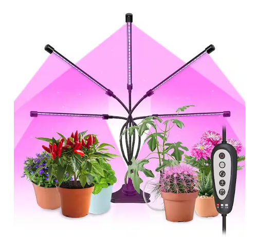 30-Watt Plant Light Full Spectrum Grow Light Color Changing Light (5-Heads) - 91006611113