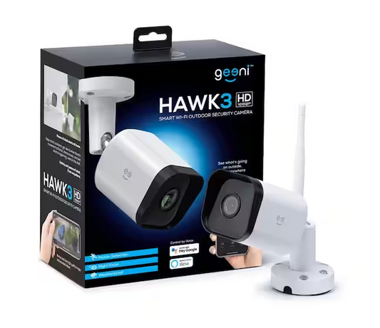 Hawk 3 Indoor/Outdoor HD 1080p Wi-Fi Wired Standard Security Camera IP65 Weatherproof with Remote Access - 91005957389