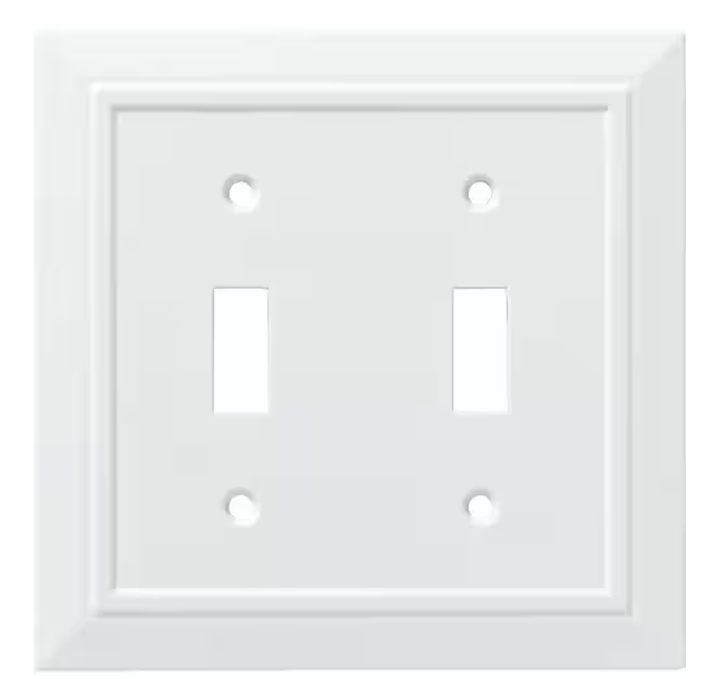 Classic Architecture Pure White Antimicrobial 2-Gang Decorator Wall Plate (4-Pack) - 91006886188