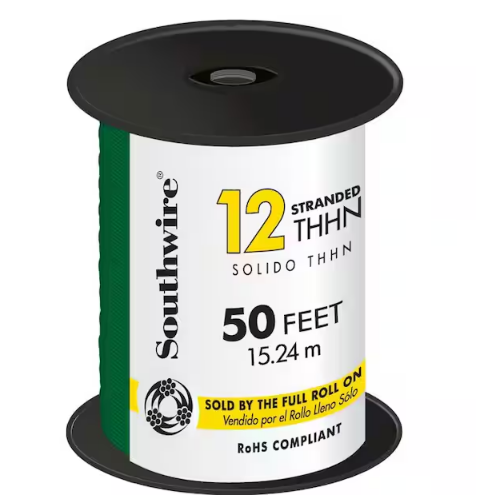 50 ft. 12 Green Stranded CU THHN Wire - 9712990