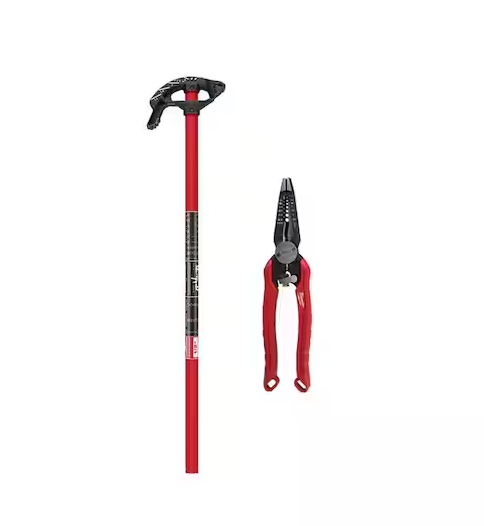 1/2 in. EMT Iron Conduit Bender Head with Handle and 9 in. 7-in-1 Combination Wire Strippers Pliers - 91007569342
