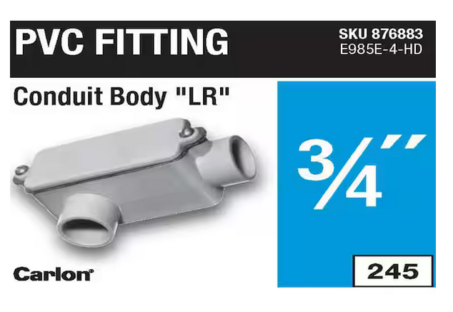 3/4 in. Sch. 40 and 80 PVC Type-LR Conduit Body - 9876883