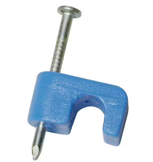 1/4 in. Polyethylene Clip-On Category 3 and 5 Data Cable Staple, Blue (100-Pack) - 91005911482