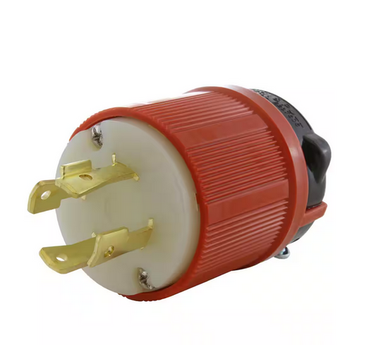 NEMA L17-30P 3-Phase 30 Amp 600-Volt 4-Prong Locking Male Plug with UL, C-UL Approval - 91009420027