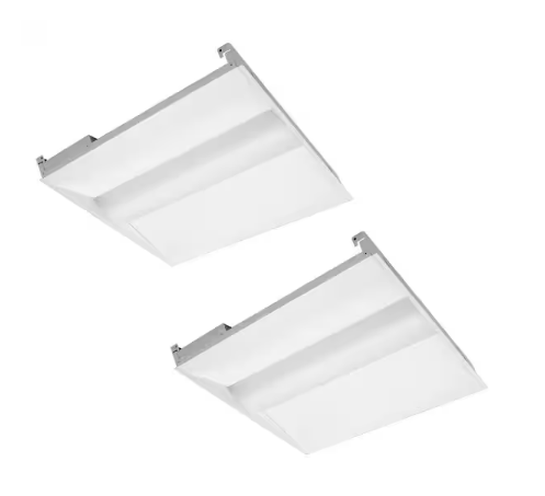 2ft.x2ft White 100W Equivalent Dimmable 3500K-4000K-5000K Integrated LED Troffer Light, up to 5000-Lumens (2-Pack) - 91010304546