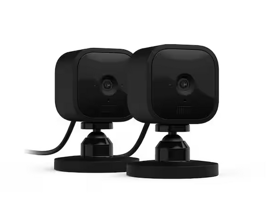 Mini Indoor Wired 1080p Wi-Fi Security Camera - Black (2-Pack)