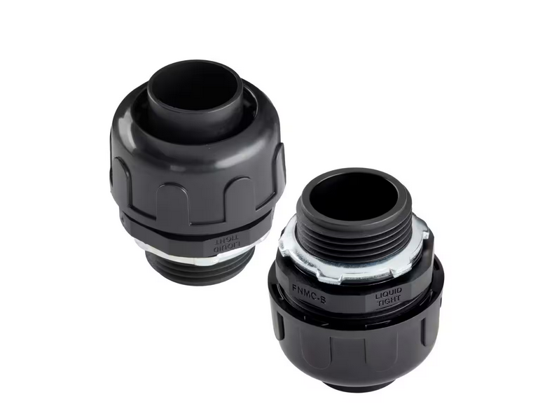 (2-Pack) 1-1/2 in. Dia. Black Liquid Tight Non Metallic Electrical PVC Conduit Straight Fitting Connector - 91011866079