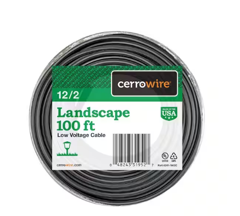 100 ft. 12/2 Black Stranded Low-Voltage Landscape Lighting Wire - 9750286