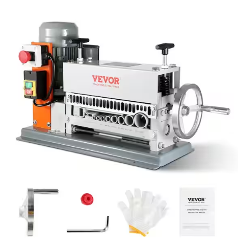 Automatic Wire Stripping Machine 0.06in. to 1.42in. Electric Cable Stripper Peeler 370W 11 Channels for Copper Recycling - 91010105392