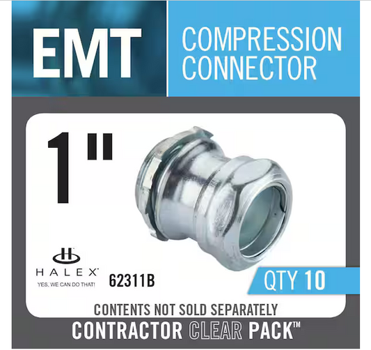 1 in. Electrical Metallic Tube Compression Connectors (10-Pack) - 91002085784