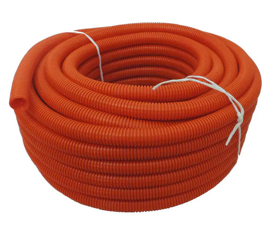 1-1/2 in. Dia. x 100 ft. Orange Flexible Corrugated Polyethylene Non Split Tubing and Convoluted Wire Loom - 91005061524