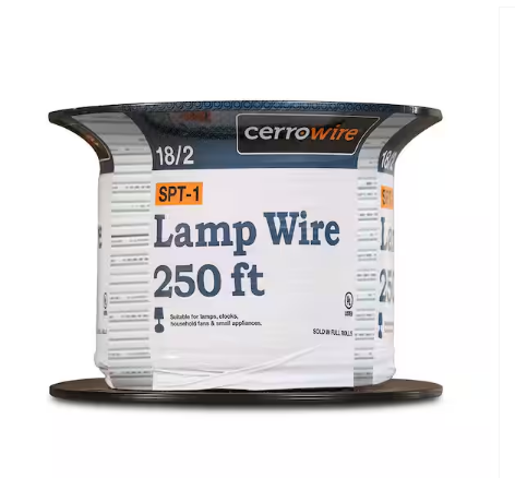 250 ft. 18/2 White Stranded SPT-1 Copper Lamp Wire - 9278157