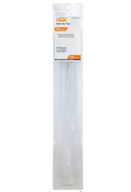 14 in. Zip Ties, Natural (20-Pack) - 91004137718