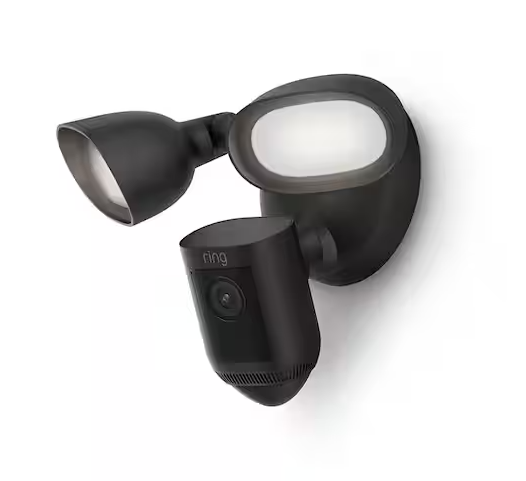 Floodlight Cam Wired Pro - Smart Security Video Camera with 2 LED Lights, Dual Band Wi-Fi, 3D Motion Detection, Black - 91006104734