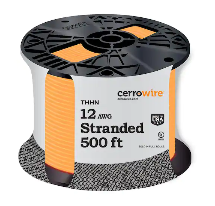 500 ft. 12 Gauge Orange Stranded Copper THHN Wire - 9808639