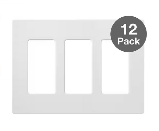 Claro 3 Gang Wall Plate for Decorator/Rocker Switches, Gloss, White (CW-3-WH-12PK) (12-Pack) Shop this Collection