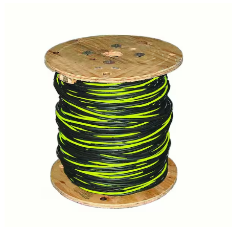 500 ft. 2-2-2-4 Black Stranded AL Quad Dyke URD Cable - 9368642