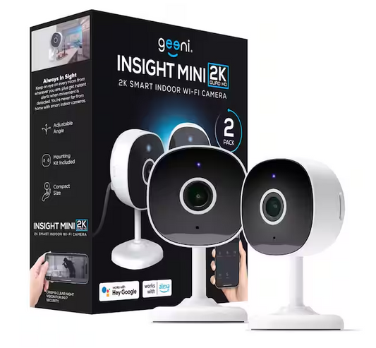 Insight Smart Security Camera for Home - 2K Quad HD, Wi-Fi, Motion Detection, Night Vision, 2-Way Audio (2-Pack) - 91011542395 (Copy) -91010863183