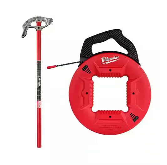 3/4 in. Aluminum Conduit Bender and Handle with 100 ft. Polyester Fish Tape with Non-Conductive Tip - 91011044033