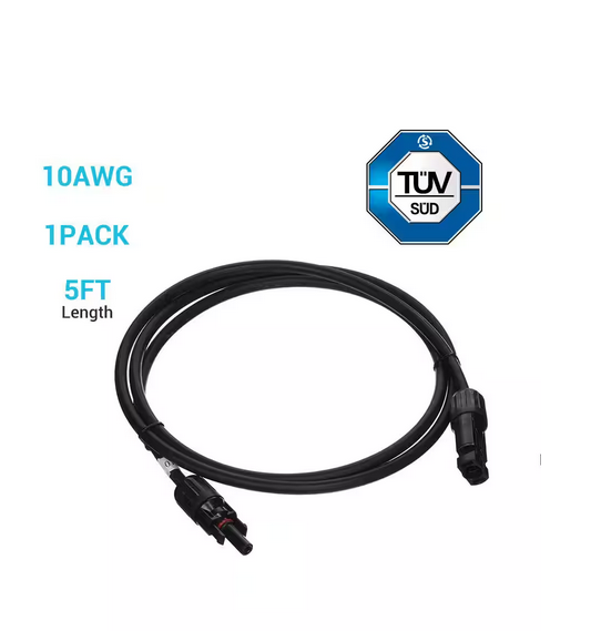 5 ft. 10 AWG Solar Panel Extension Cable with Male to Female Connectors - 91004517506