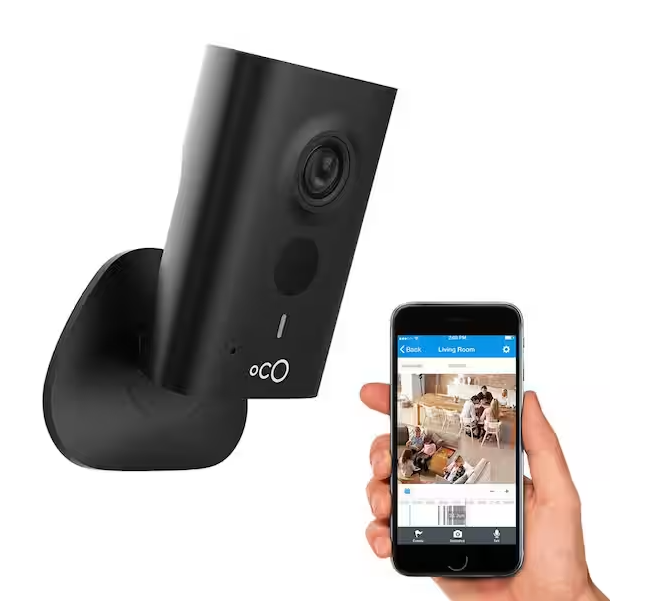 HD 960p Indoor Video Surveillance Security Camera with SD Card, Cloud Storage, 2-Way Audio and Remote Viewing