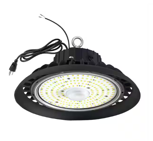 10 in. 300-Watt Equivalent Integrated LED Dimmable Black UFO High Bay Light, 5000K 14,000 Lumens Commercial Bay Lighting - 91010996596