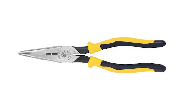 8 in. Journeyman Heavy Duty Long Nose Side Cutting Pliers with Skinning Hole - 91010882392