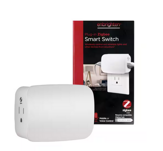 Zigbee 15 Amp 120-Voltage Smart Dual Outlet Control Plug-In, White - 91006409603