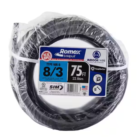 75 ft. 8/3 Stranded Romex SIMpull CU NM-B W/G Wire - 91000499743