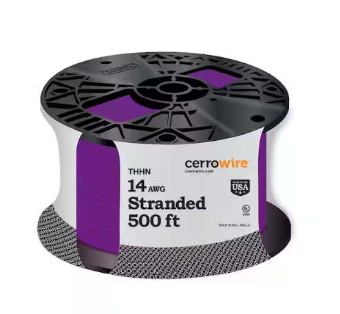 500 ft. 14 Gauge Purple Stranded Copper THHN Wire - 9588068