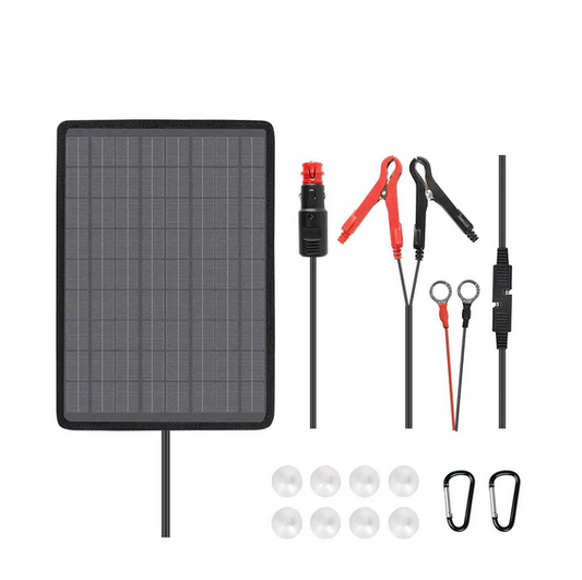 10-Watt 18V Outdoor Portable Monocrystalline Solar Panel Battery Maintainer Trickle Charger - 91004572935