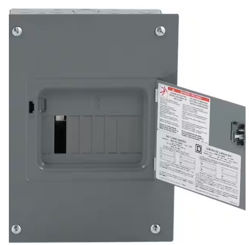 QO 100 Amp 8-Space 16-Circuit Indoor Flush Mount Main Lug Load Center with Cover, Door - 9538304