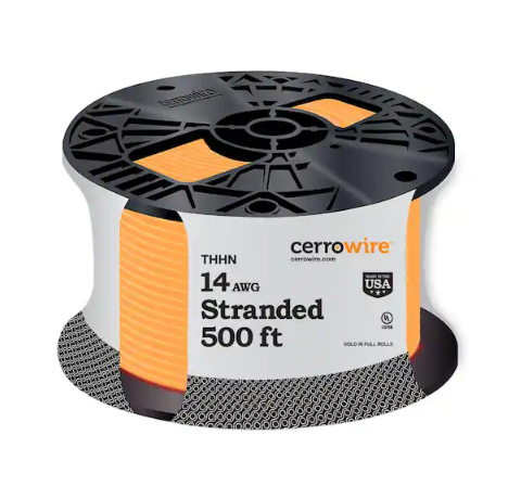 500 ft. 14 Gauge Orange Stranded Copper THHN Wire - 9588085