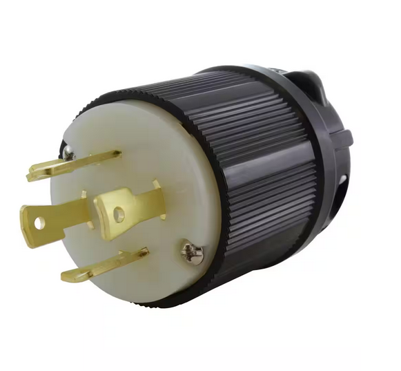 NEMA L17-30P 3-Phase 30 Amp 600-Volt 4-Prong Locking Male Plug with UL, C-UL Approval in Black - 91009420025