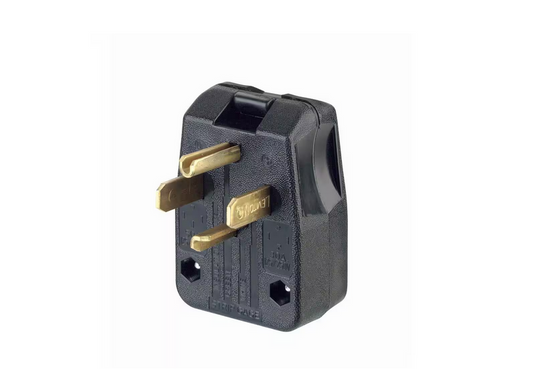 30 Amp/50 Amp 3-Pole Angle Plug NEMA 14-30P/14-50P, Black - 9614001
