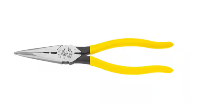 8 in. Heavy Duty Long Nose Side Cutting Pliers for Wire Stripping -