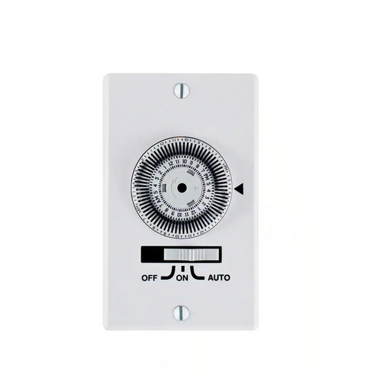 20 Amp 24-Hour Indoor In-Wall Heavy-Duty Mechanical Timer, White - 91004087598