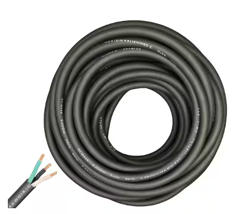 35 ft. 14/3 14-Gauge 3 Conductor 300-Volt Black SJOOW Cable Cord - 91011144683