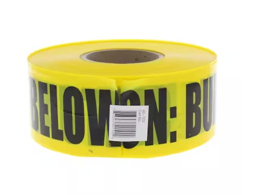 3 in. x 1,000 ft. Buried Electrical Line Caution Tape, Yellow (1 Roll) - 91004146598