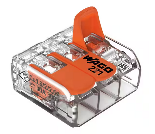 221-613 Lever Nuts 10AWG 3 Wire Conductor Wire Connectors, 10-20 AWG (30-Pack) - 91009964491
