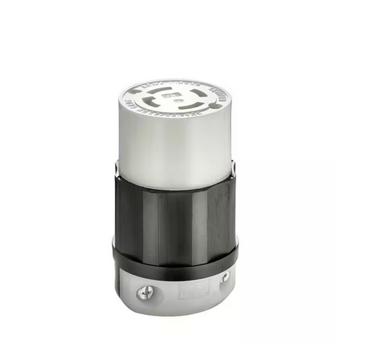30 Amp 125/250-Volt Locking Connector, Black and White - 9589534