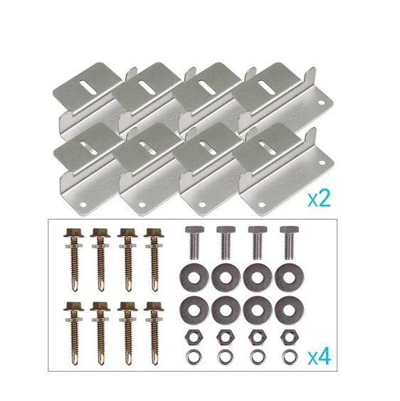 4 Sets of Solar Panel Mounting Z Brackets for RV, Boat, Wall and Other Off Gird Roof Installation